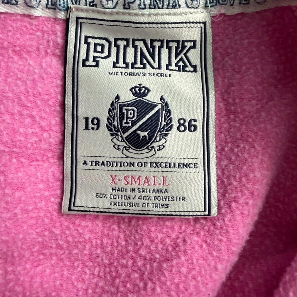 Set of 2 PINK Victoria's Secret Tops Teal Quarter Zip and Pink Sweatshirt - Picture 9 of 9